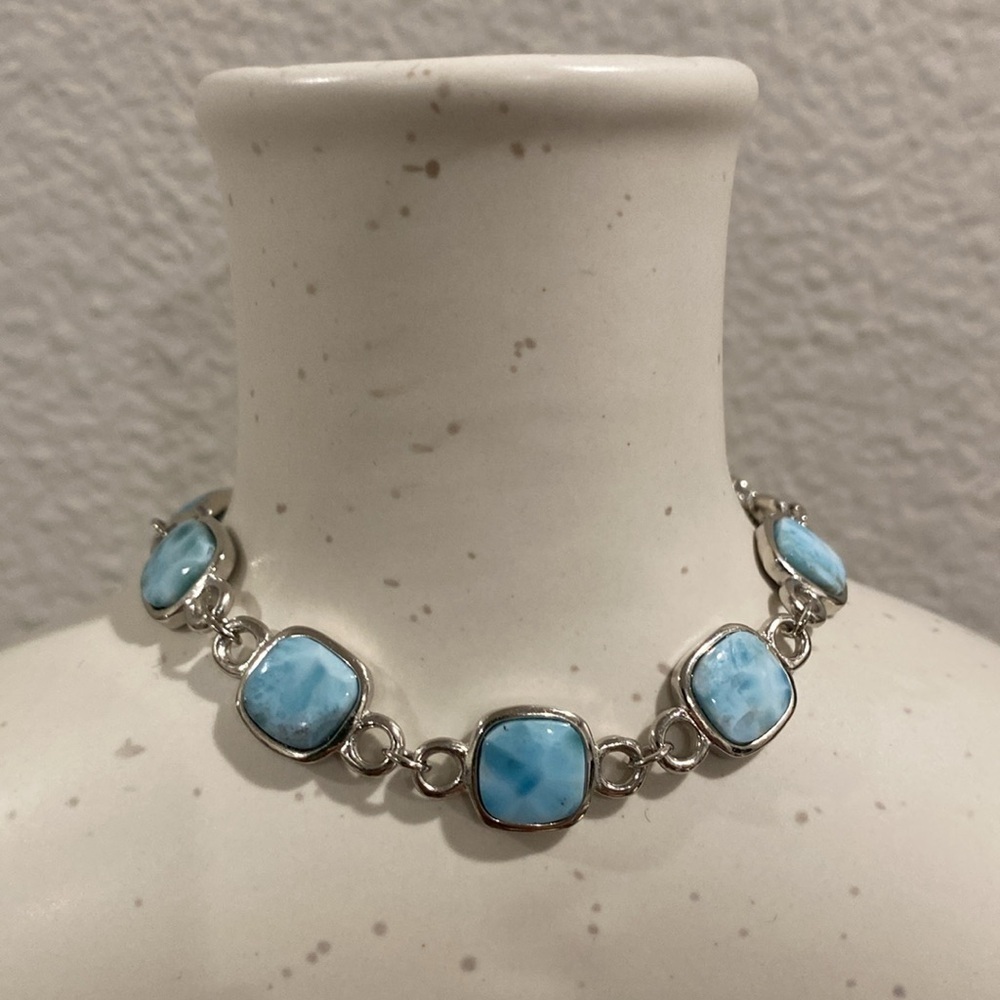 Larimar sterling silver bracelet